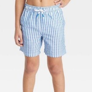 Boys' Striped Seersucker Swim Trunks - Cat & Jack - Sz XL (16)
